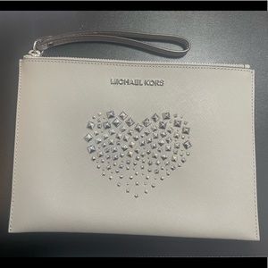 Michael Kors grey/silver envelope clutch